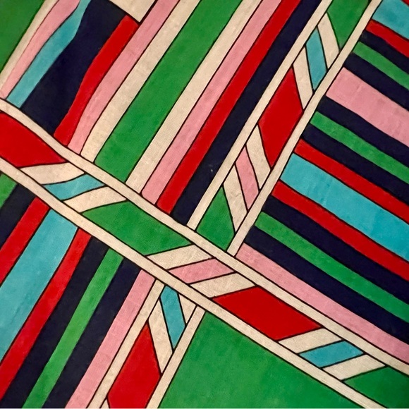 Yves Saint Laurent YSL Chic Vintage Cotton Striped Scarf - Picture 3 of 5